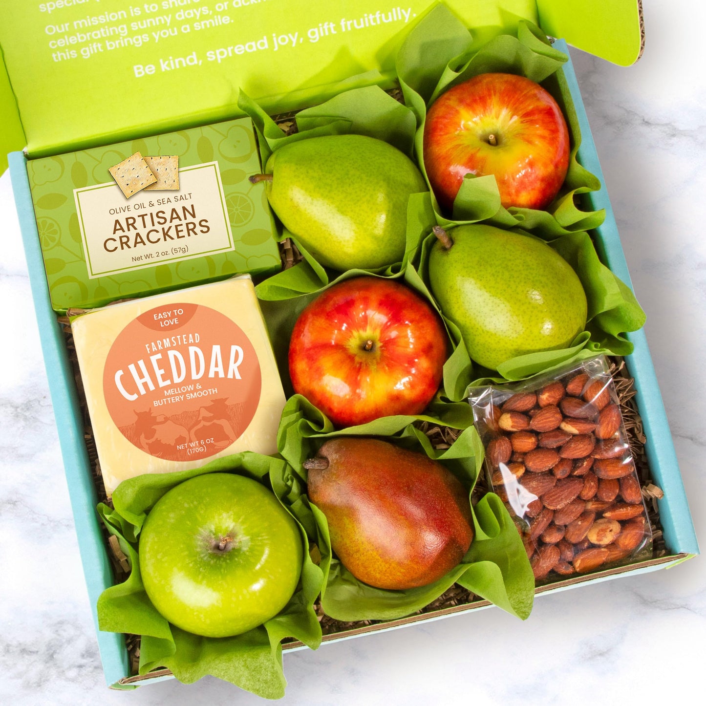 A Gift Inside Deluxe Fruit and Cheese Gourmet Box – Medium Size, Multi-Color
