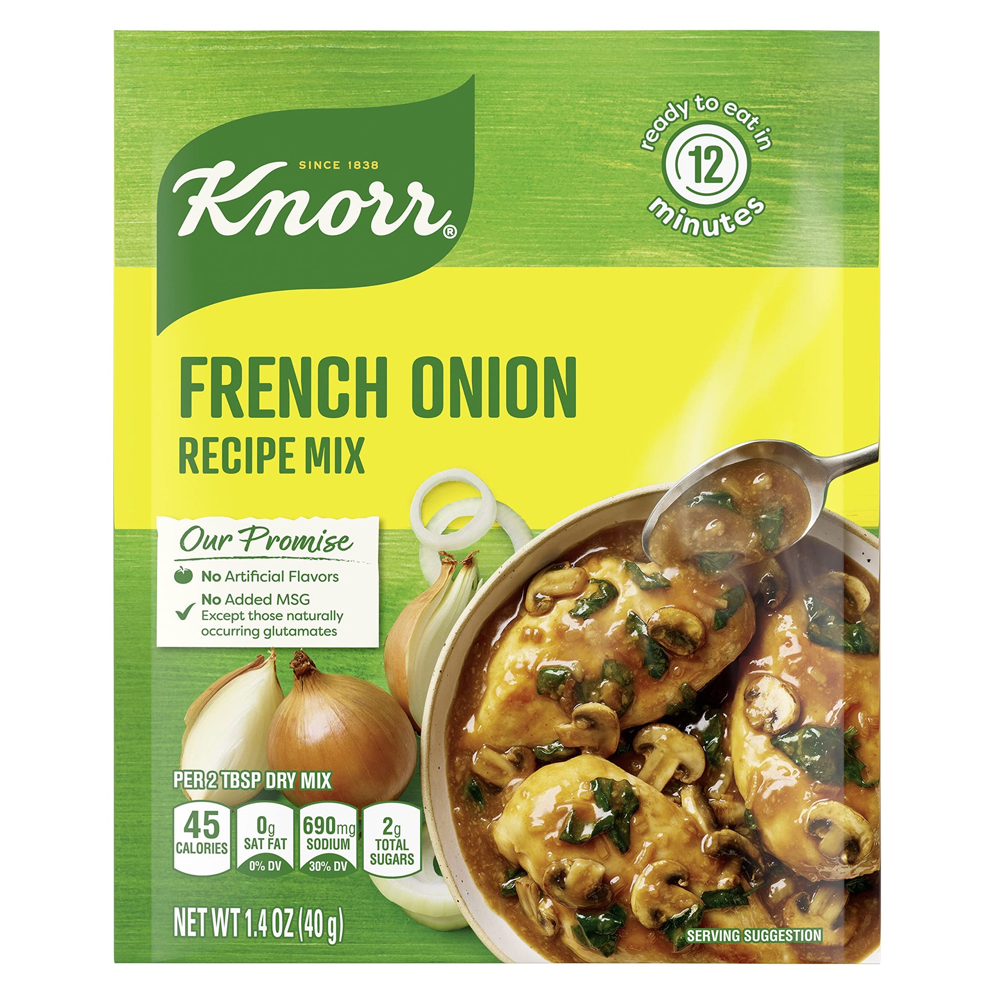 Knorr French Onion Soup Mix, No Artificial Flavors, 1.4 oz, Model 048001221338