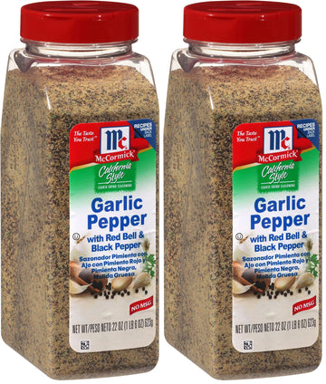 McCormick California Style Garlic Pepper with Red Bell & Black Pepper Coarse Grind Seasoning, 22 oz (Pack of 2)