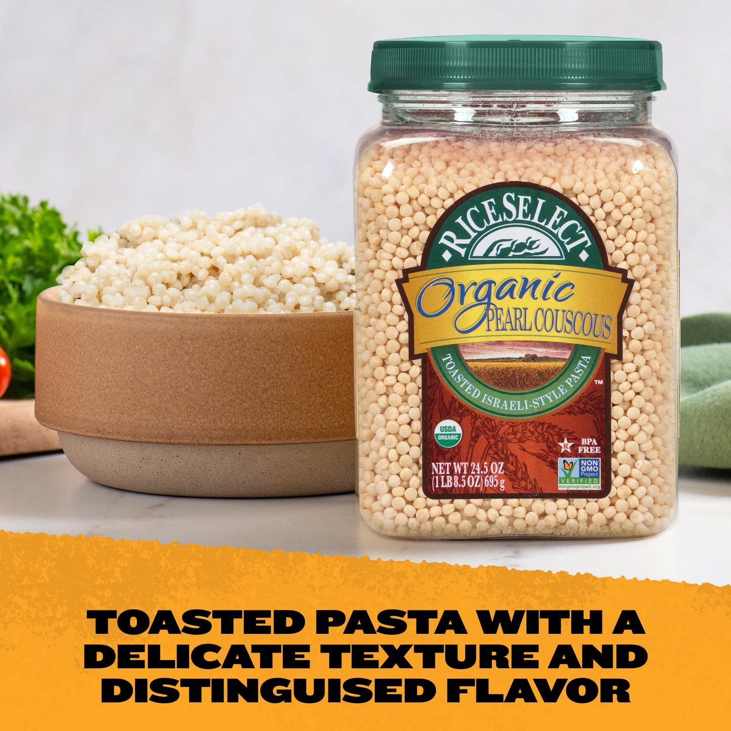 RiceSelect Organic Pearl Couscous, 24.5 Ounce (Pack of 1)