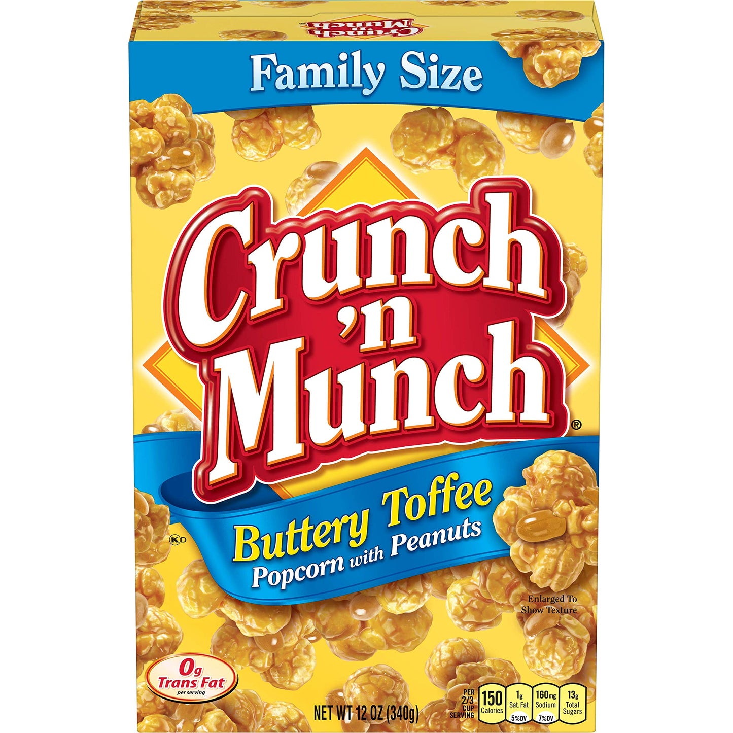 Crunch 'n Munch Buttery Toffee Popcorn with Peanuts, 12 Oz. (Pack of 6)