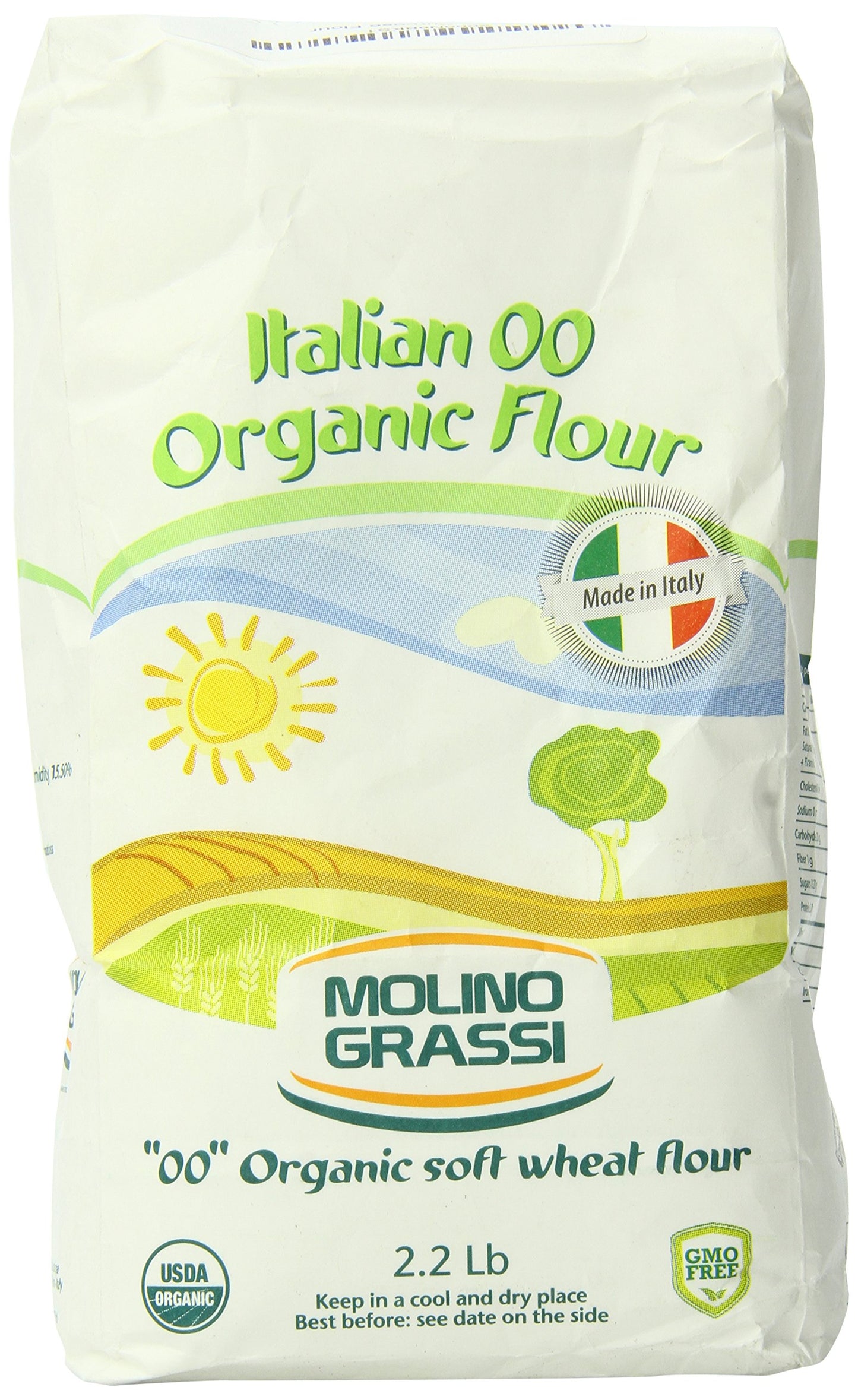 Molino Grassi Usda Organic Italian Soft Wheat Flour, 2.2 Lb