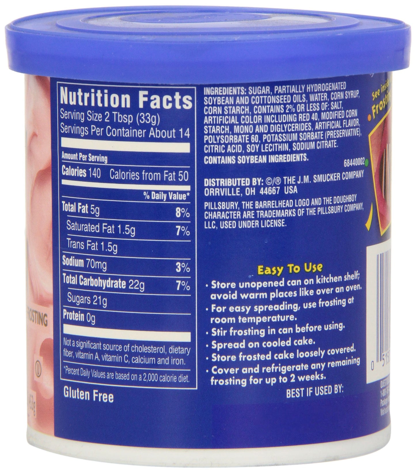 Pillsbury Creamy Supreme Frosting, Strawberry, 16 oz