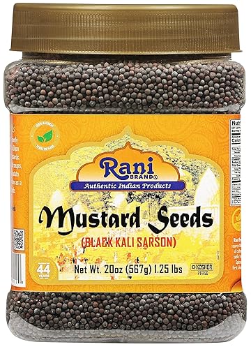 Rani Black Mustard Seeds Whole Spice (Kali Rai) 20Oz (1.25Lbs) 567G Pet Jar ~ All Natural | Gluten Friendly | Non-Gmo | Vegan |