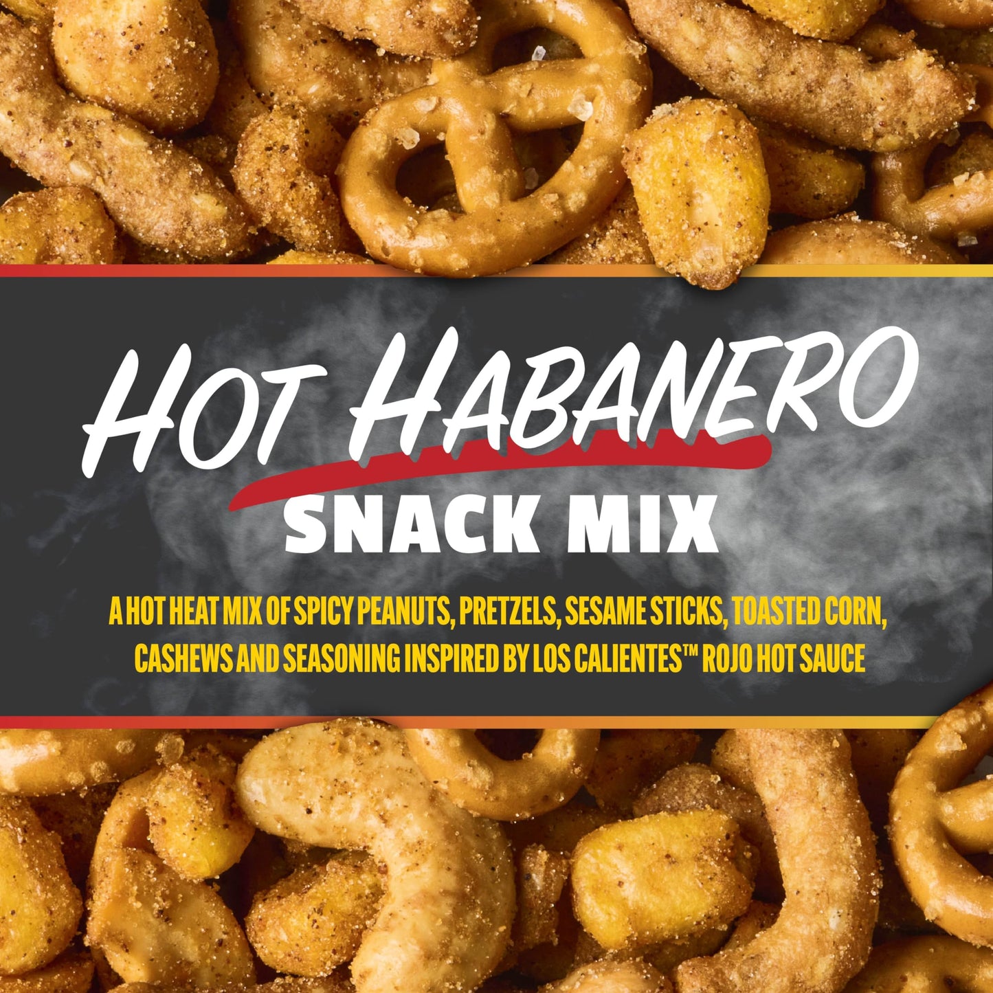 Snak Club x Hot Ones Hot Habanero Snack Mix, Spicy Snacks with Peanuts, Pretzels, Sesame Sticks, Toasted Corn & Cashews, Inspire