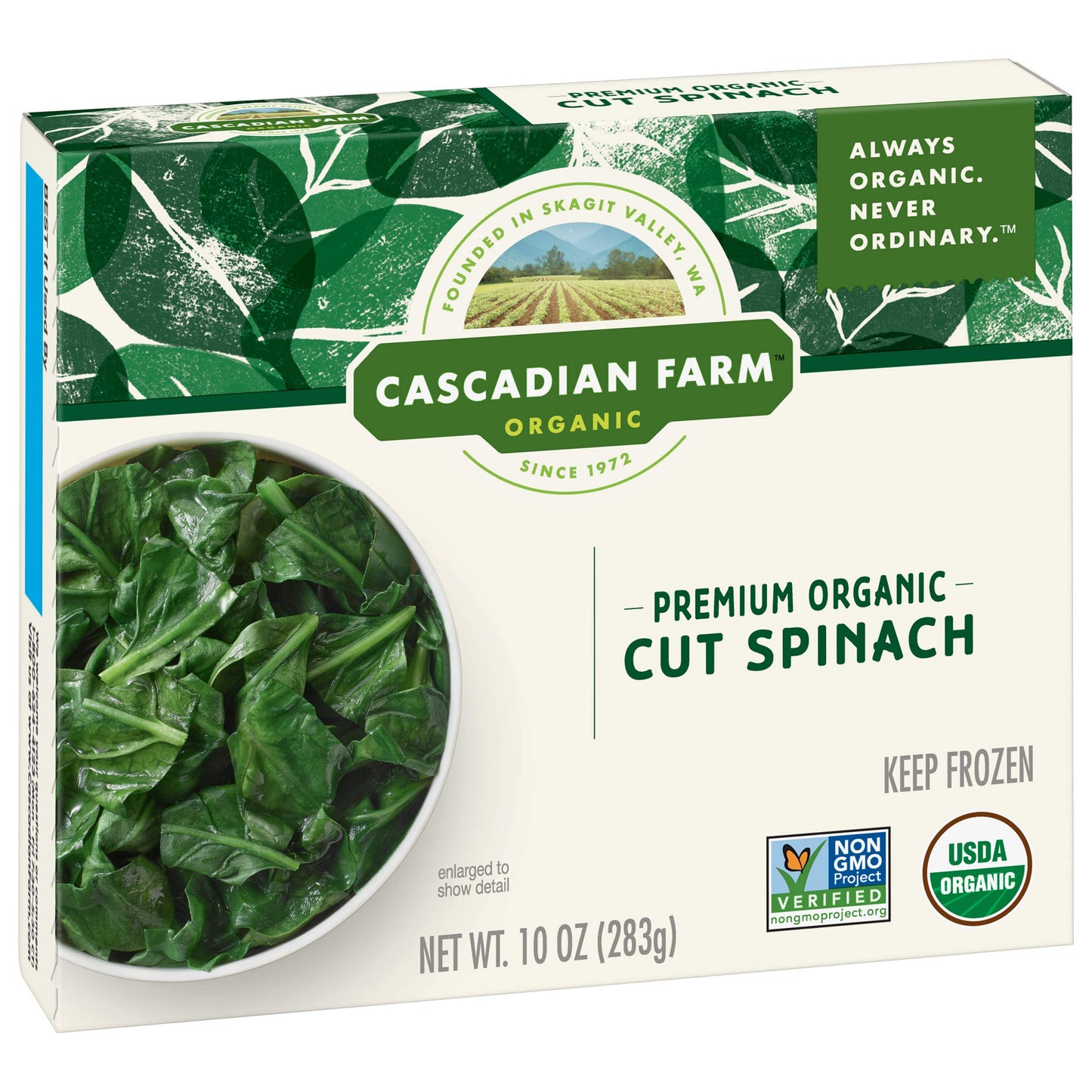 Cascadian Farm Organic Cut Spinach, Frozen Vegetables, Non-GMO, 10 oz