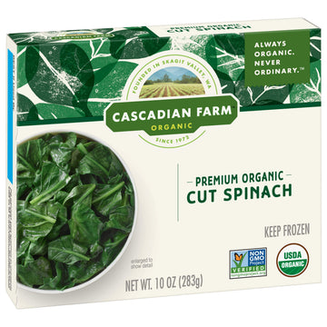 Cascadian Farm Organic Cut Spinach, Frozen Vegetables, Non-GMO, 10 oz