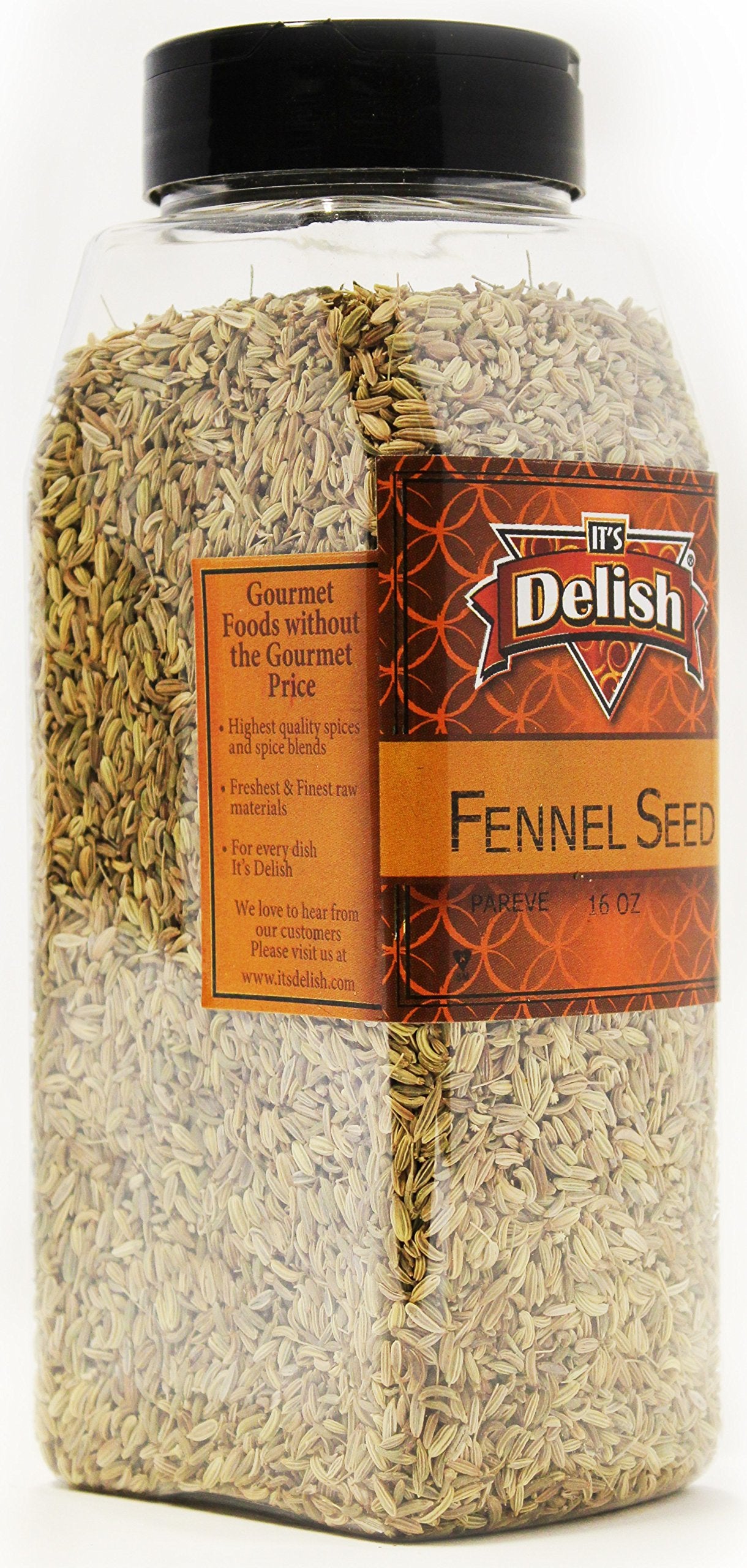 Whole Fennel Seeds All Natural By Its Delish, (15 Oz. Large Jar)