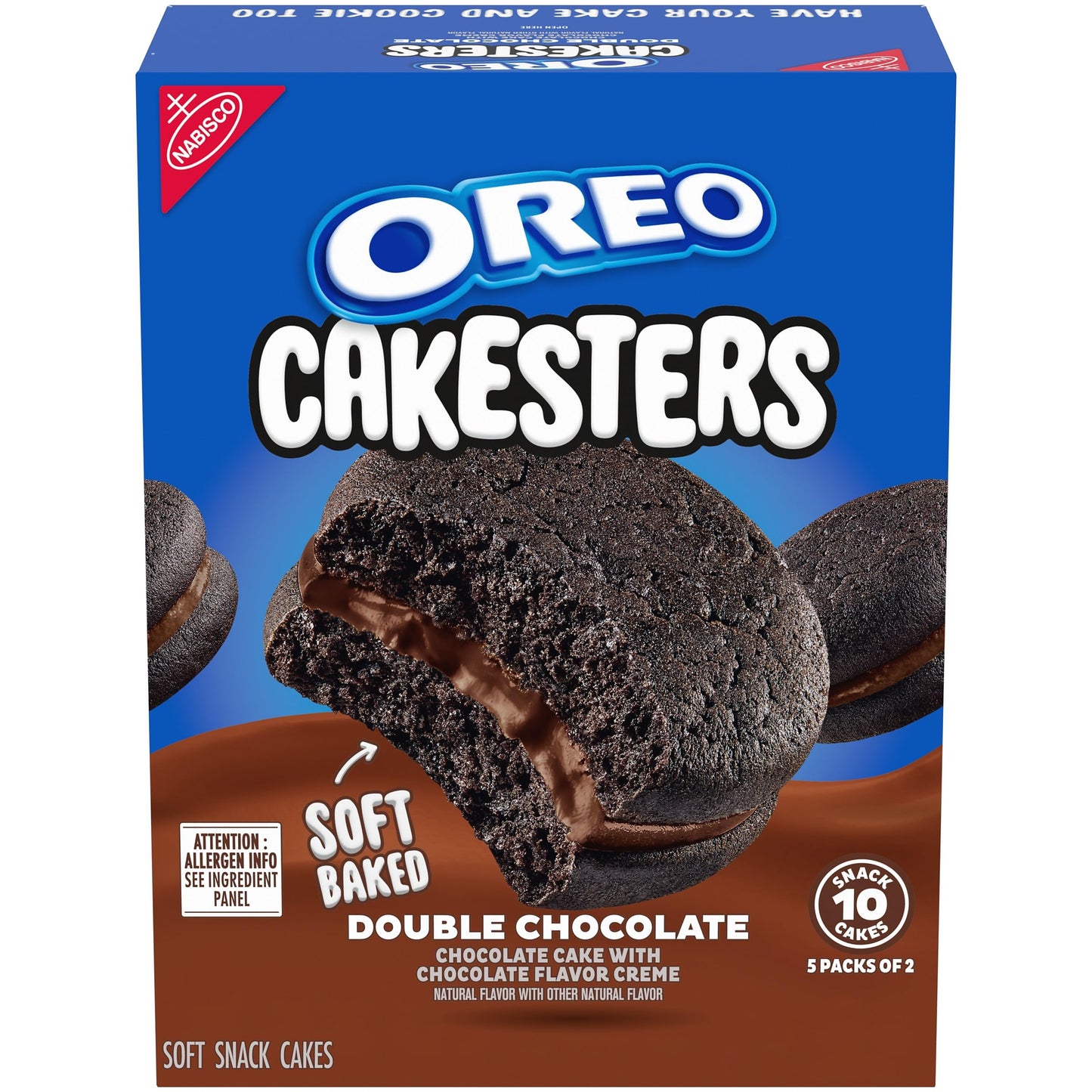 Oreo Cakesters Double Chocolate Snack Cakes, 2.02 oz (Pack of 5)