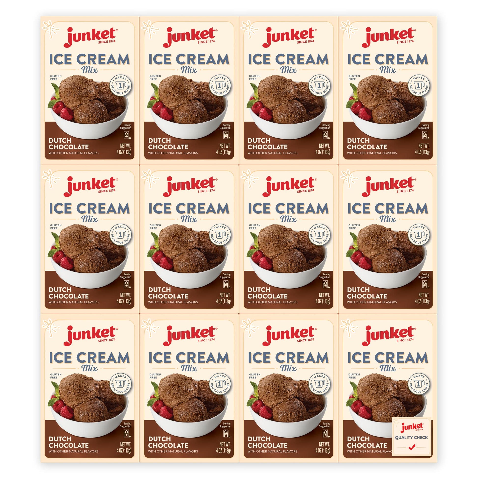 Junket Chocolate Ice Cream Mix: Makes 12 Quarts Old Fashioned Homemade Maker or Hand Stir - Just Add Milk and Cream, Chill, and 