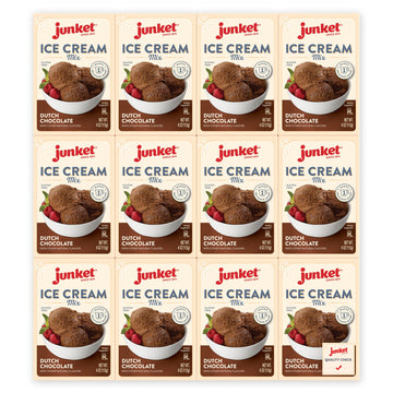 Junket Chocolate Ice Cream Mix: Makes 12 Quarts Old Fashioned Homemade Maker or Hand Stir - Just Add Milk and Cream, Chill, and 