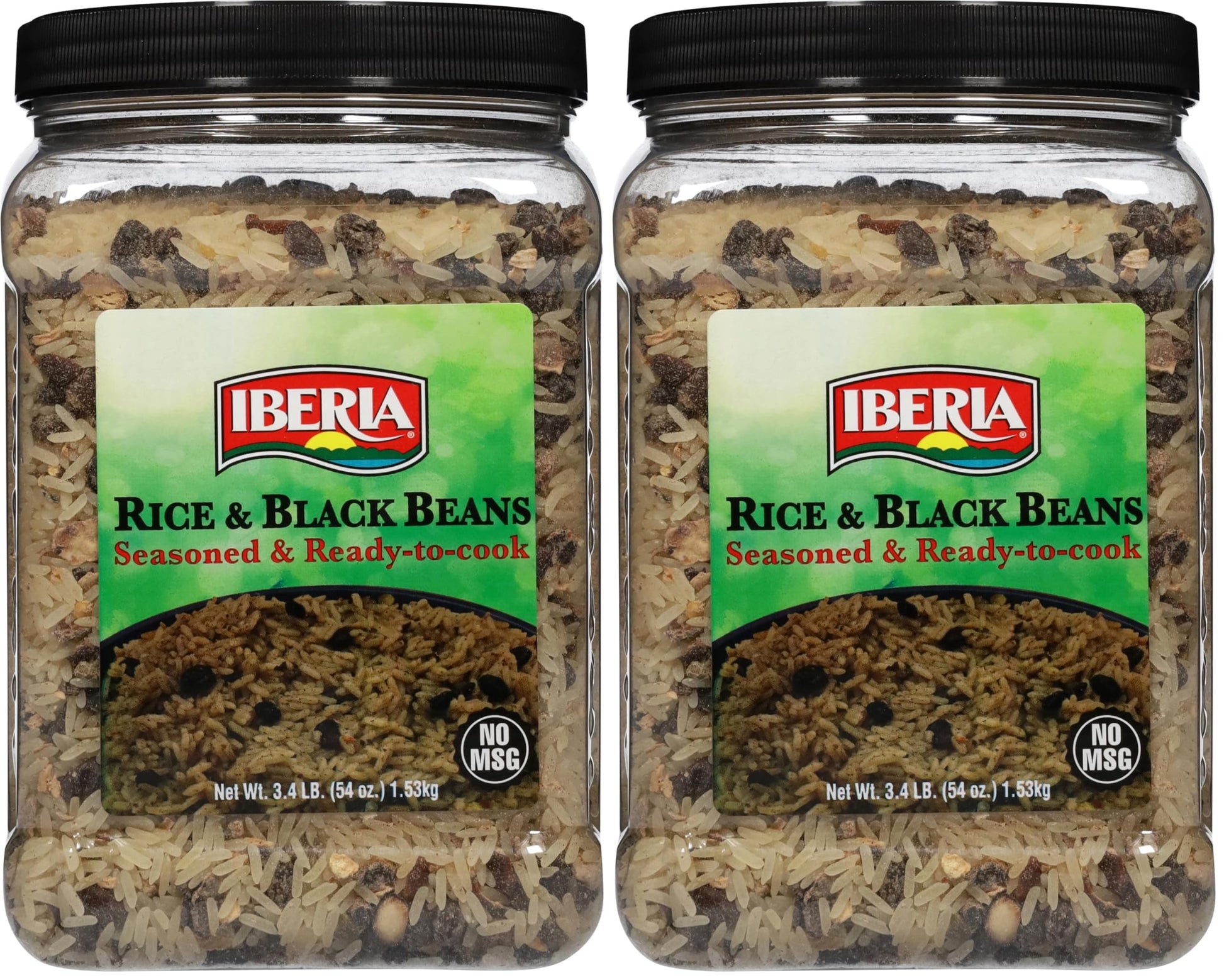 Iberia Rice & Black Beans, 3.4 Lb, Completely Seasoned & Ready to Cook, Nutritious & Delicious Rice and Beans (Pack of 2)