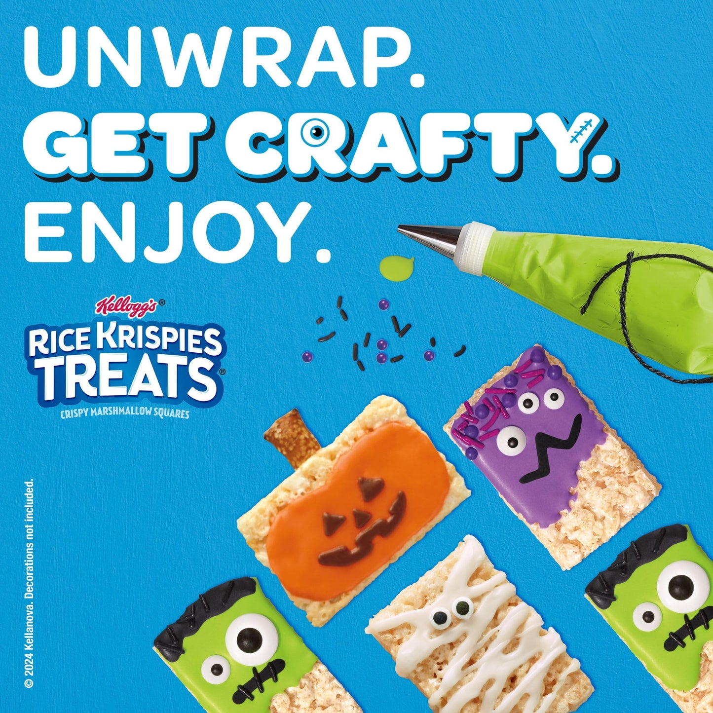 RICE KRISPIES   Mini Squares, Kids Snacks, 40 Count, Original, Grab n Go, 15.5oz Box