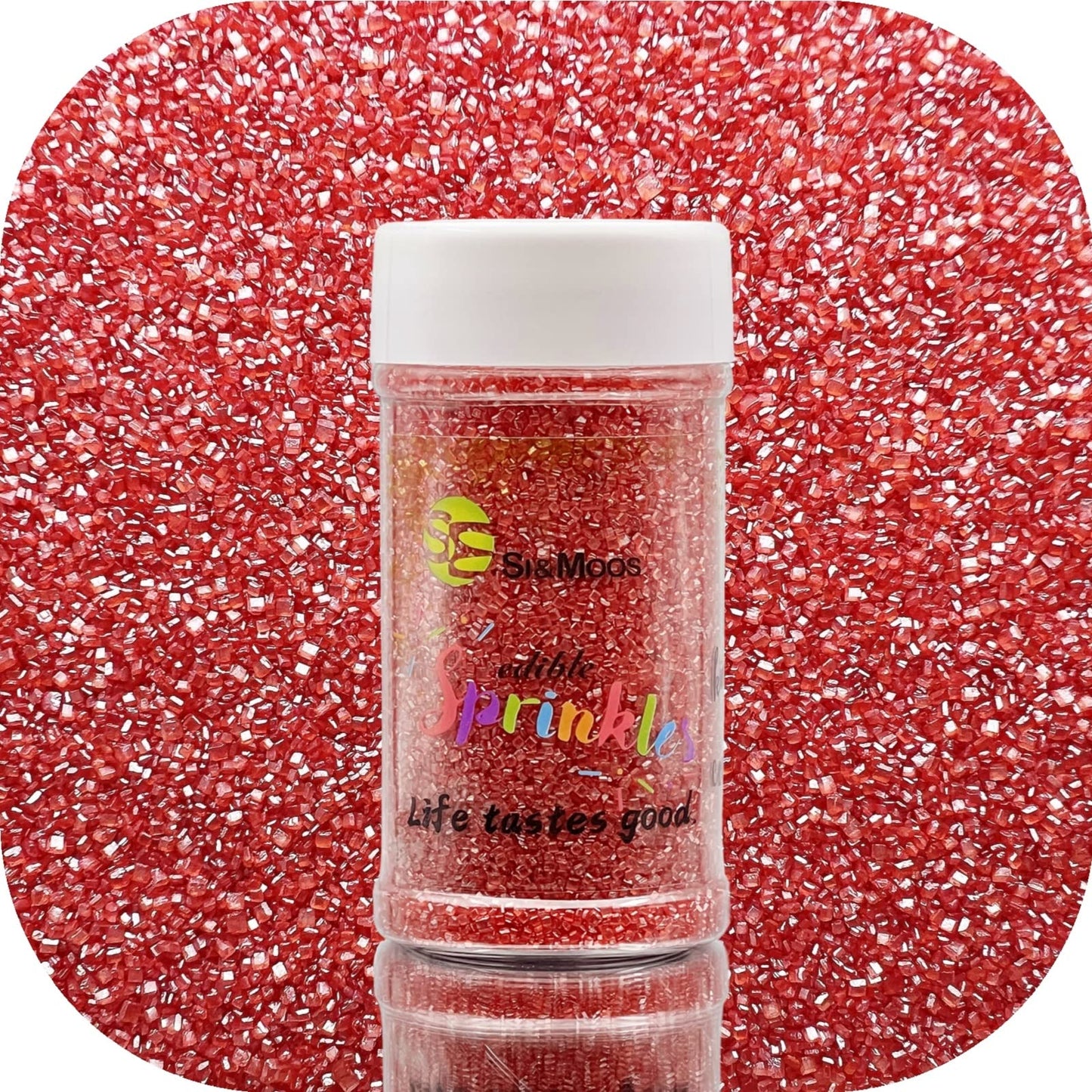 Se Si&Moos Red Sanding Sugar Red Edible Sparkling Sprinkles Sanding Sugar Crystals For Cookie Decorating Edible Glitter Rimmer F