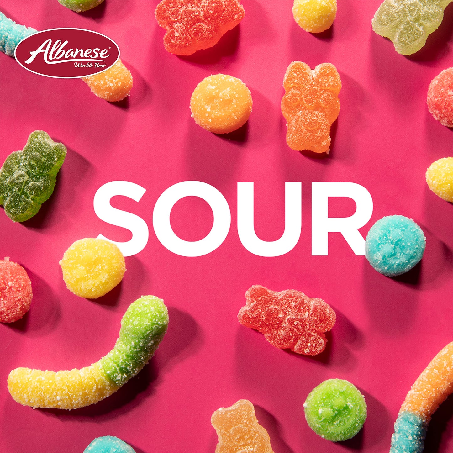 Albanese Sour Mini Neon Gummi Worms, 4.5lbs, Blue/Orange, Model 50124