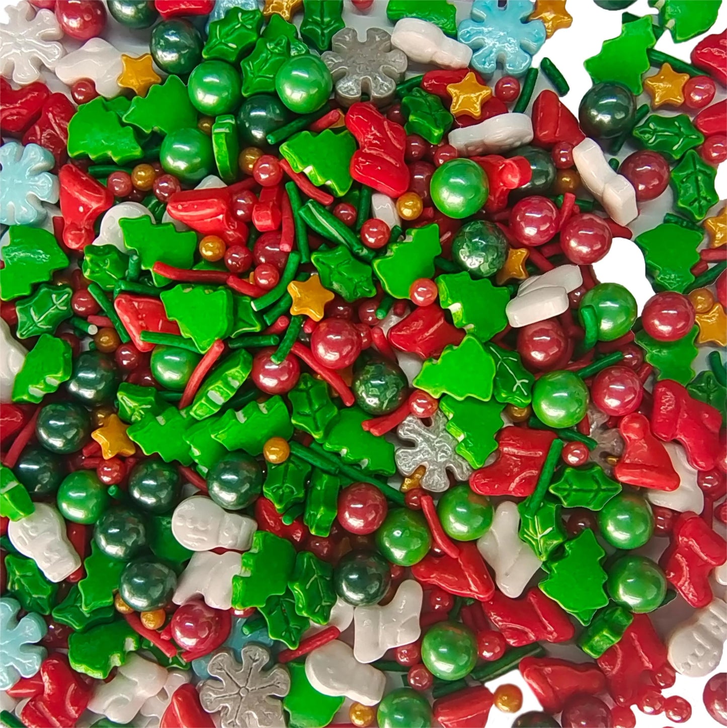 1 Bottle Edible Mixing Christmas Sprinkles | Cake Cupcakes and Ice Cream Topper Decorations | Edible Holiday Sprinkles 3.35 OZ (