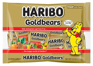 Haribo Gummi Candy, Original Goldbears, 9.5 Oz. Bag Of Mini Treat Bags