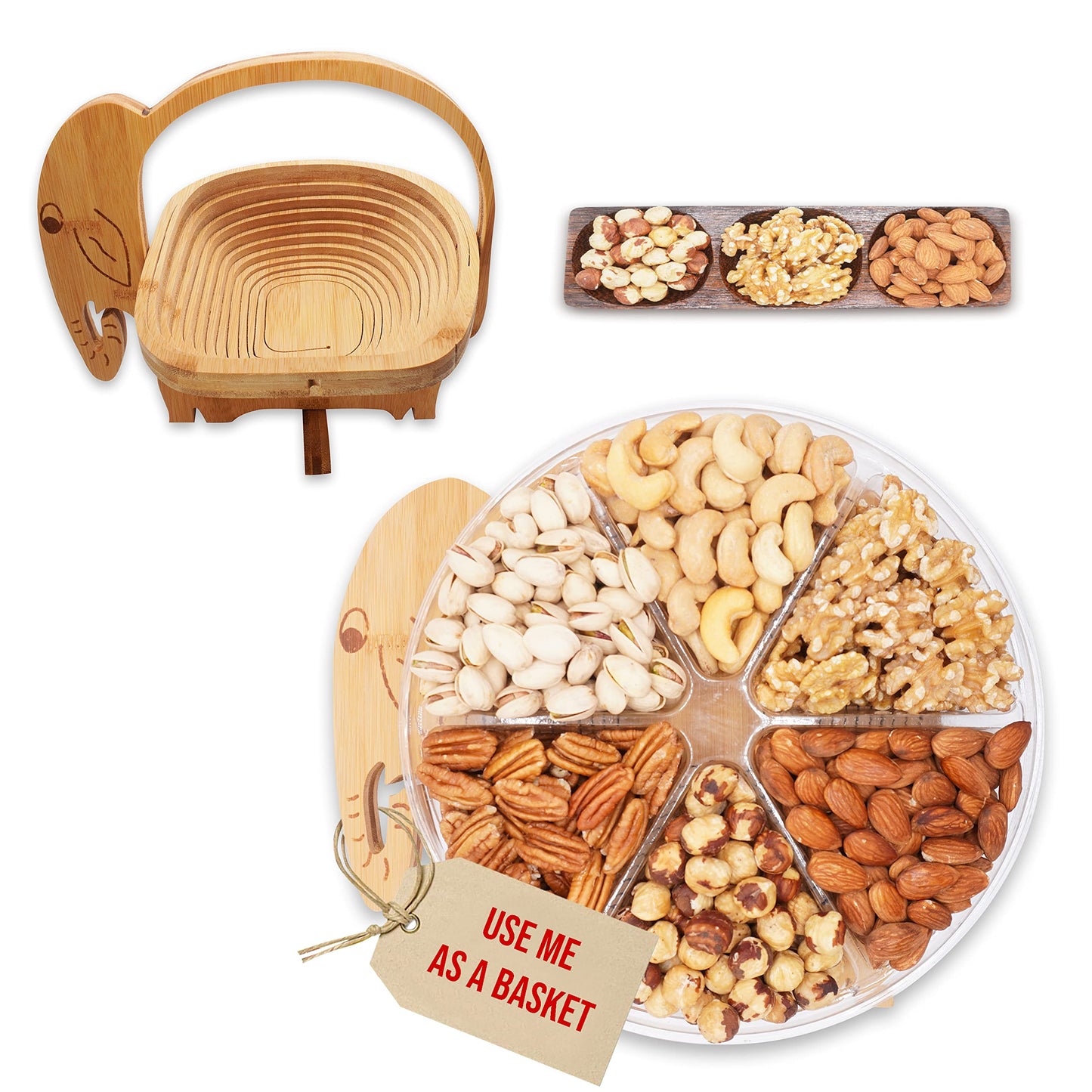 Secret Gardens Gourmet Gift Baskets Turns Into Basket Healthy Dried Fruit And Nuts Fresh Gift For Thanksgiving, Christmas, Birt