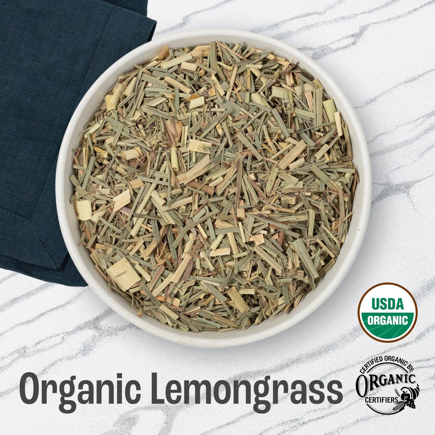 J MAC BOTANICALS Organic Lemongrass Tea, Cut & Sifted, 8 oz Bag, Certified USDA Organic, Packaged in the USA