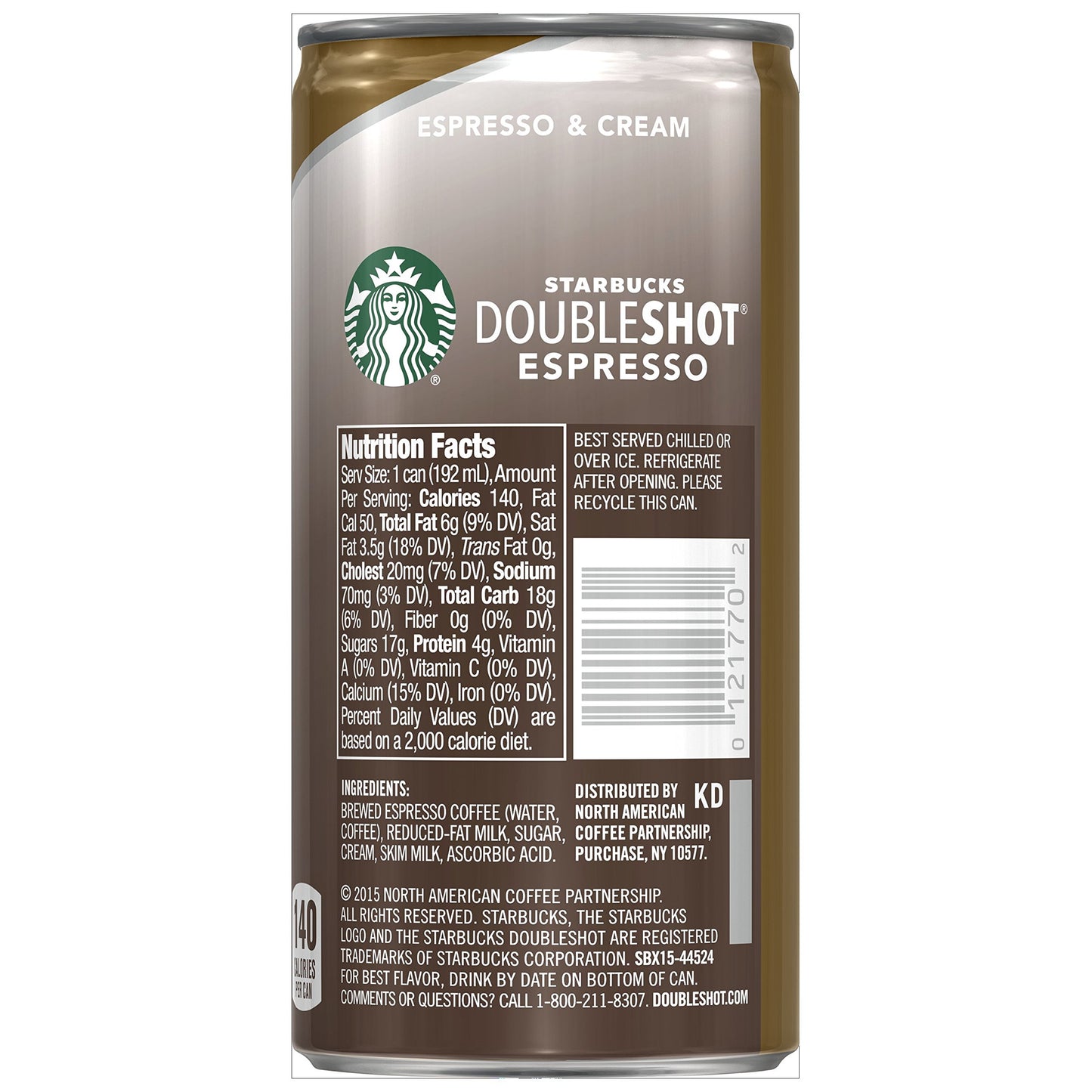 Starbucks Doubleshot Espresso And Cream, 6.5 Fl Oz