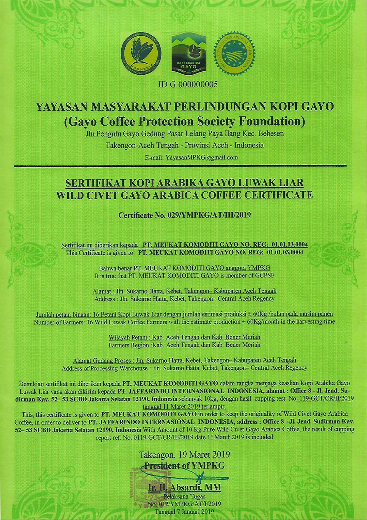 WALLACEA COFFEE Wild Kopi Luwak Coffee Beans, 8.8 oz, Black, Civet Coffee from Gayo Sumatra Indonesia