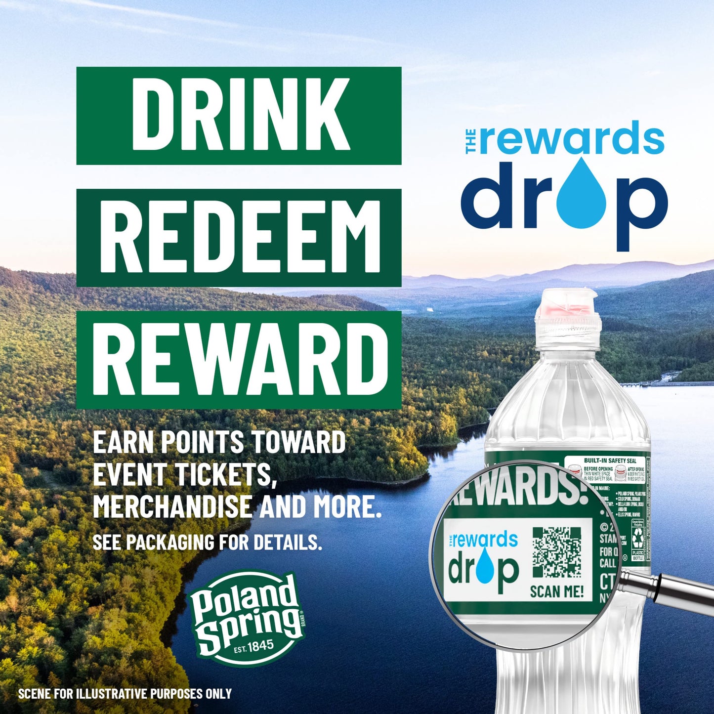 Poland Spring 100% Natural Spring Water, 8 Ounces, 12 Pack