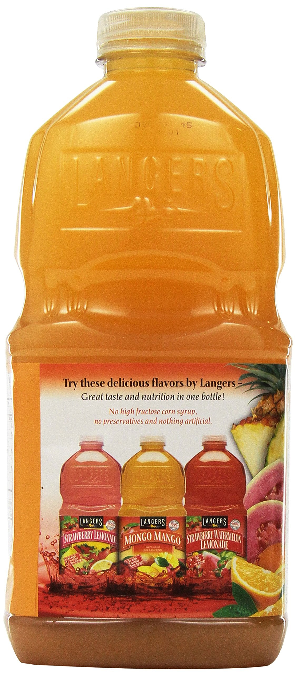 Langers Juice Cocktail, Pineapple Orange Guava, 64 Fl Oz, Pack of 8