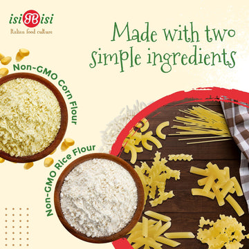 Isibisi Gluten Free Pasta Sampler - Penne, Spaghetti, Rigatoni, Elbow, Baby Mafalda Pasta, Spirali Noodles - Italian Pasta In Bu