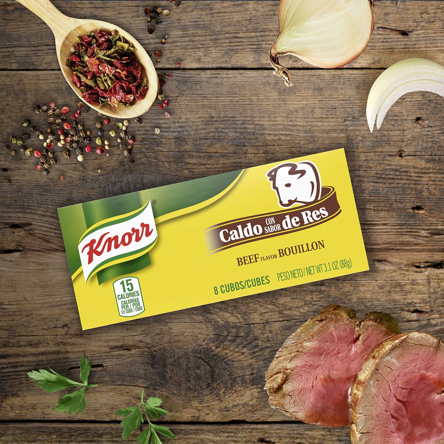 Knorr Bouillon Cubes Beef Flavor Bouillon/Caldo De Res Pack Of 24, 8 Ct For Sauces, Soups And Stews Naturally Flavored 3.1 Oz