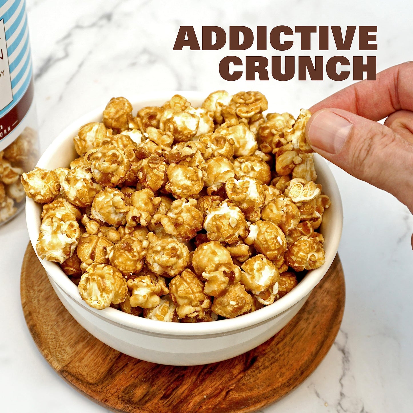 Caramel Popcorn Tin, 17 Ounce (1 Gallon Tin), Birthday Gifts, The Hampton Popcorn & Candy Company