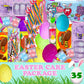 Partypom Filled Easter Baskets for Kids - 35 Count   Assortment with Candy Snacks and Chocolate - Easter Gift Food Box