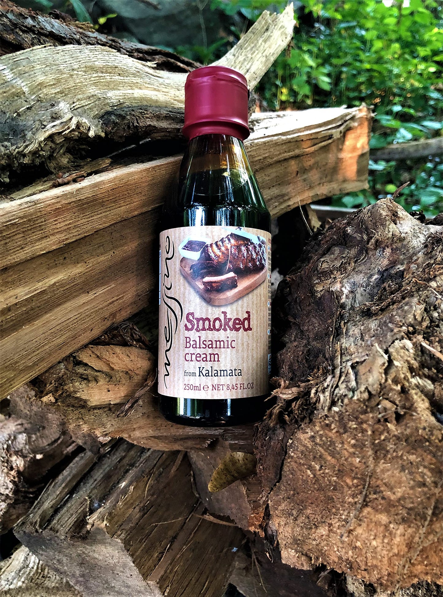 Messino Smoked Balsamic Vinegar Glaze, 250ml, 8.45 Fl Oz, Imported from Greece, Model XF0118