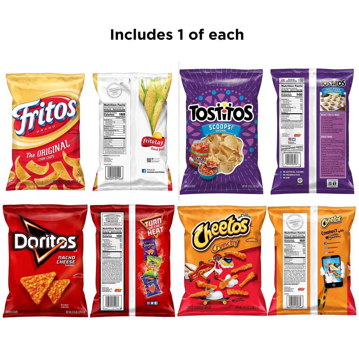 Frito Lay Big Bag Bundle, Classic Favorites Varity Pack, (Pack Of 4)