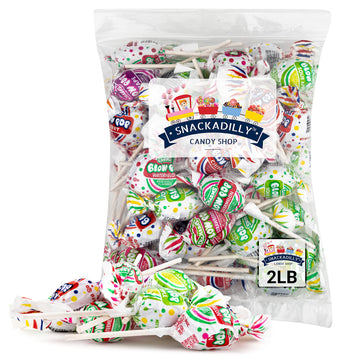 Charms Blowpops 2Lb Bulk Bubble Gum Filled Pops - Assorted Flavors - Watermelon Cherry Grape Sour Apple Strawberry