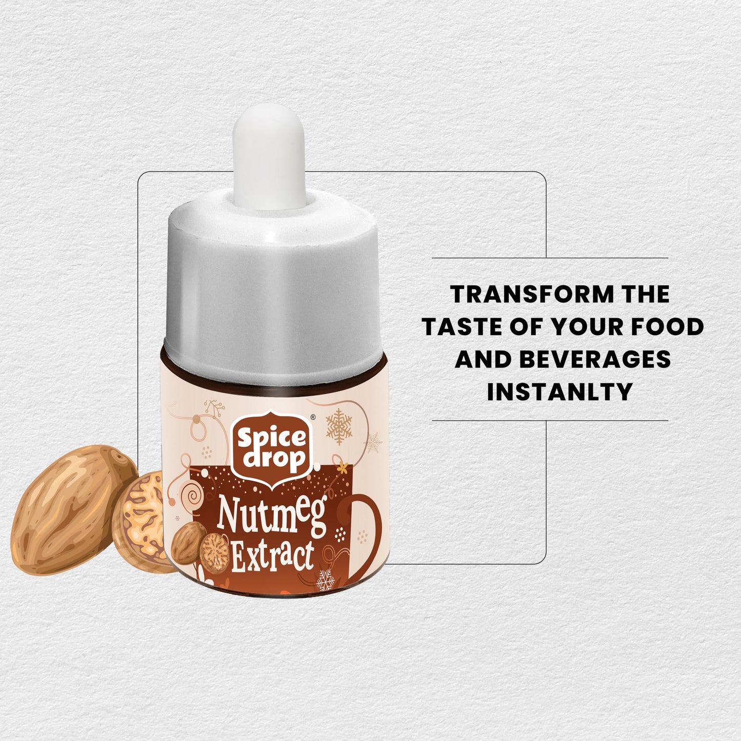 Spice Drop Nutmeg Extract - Up To 180 Drops Per Bottle | Coffee, Cooking, Baking, Dessert | Rich In Quality And Aroma | No Added