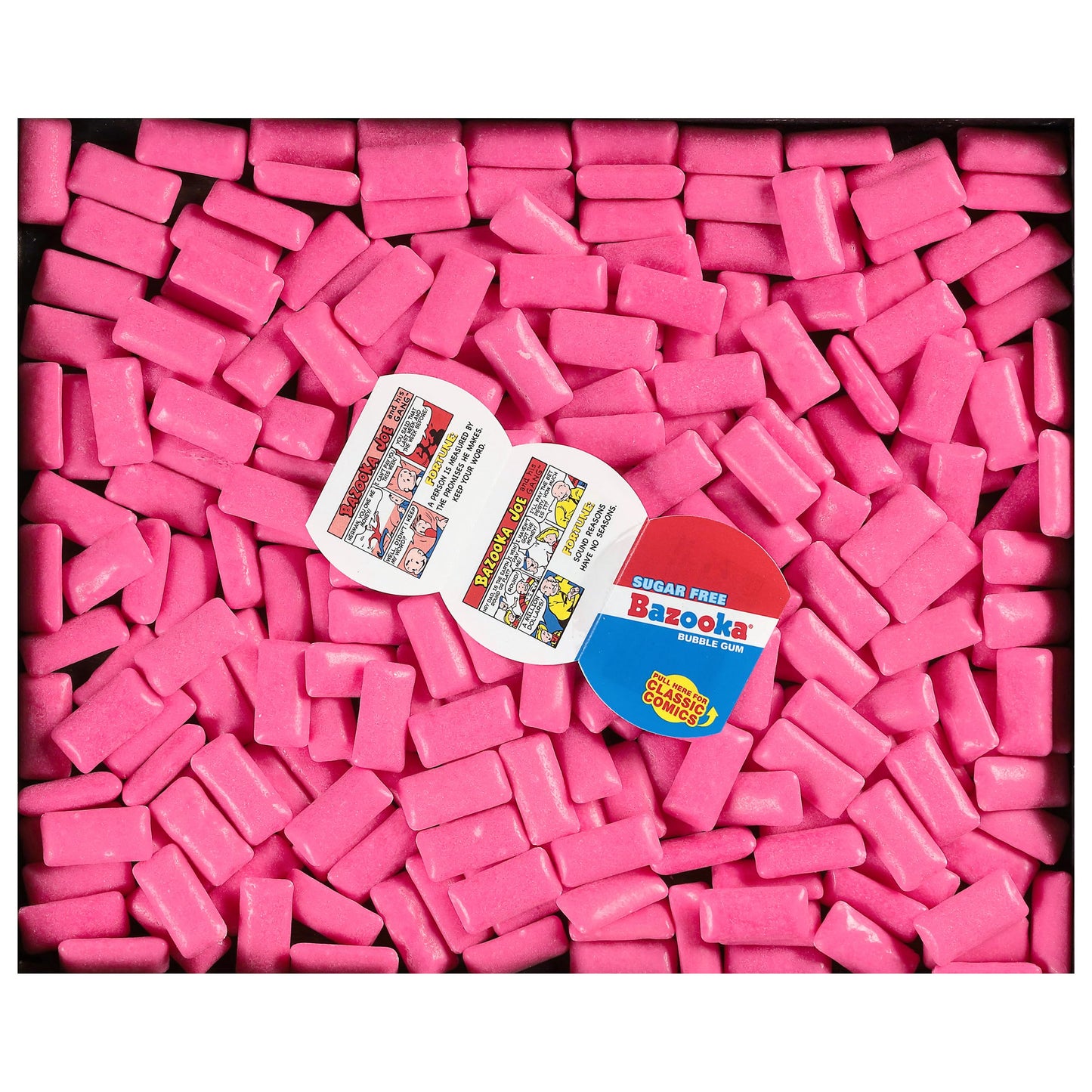 Bazooka Bubble Gum project pieces, Sugar-Free, 120 Ct, Pink Flavor, Resealable Bag, Model 20305