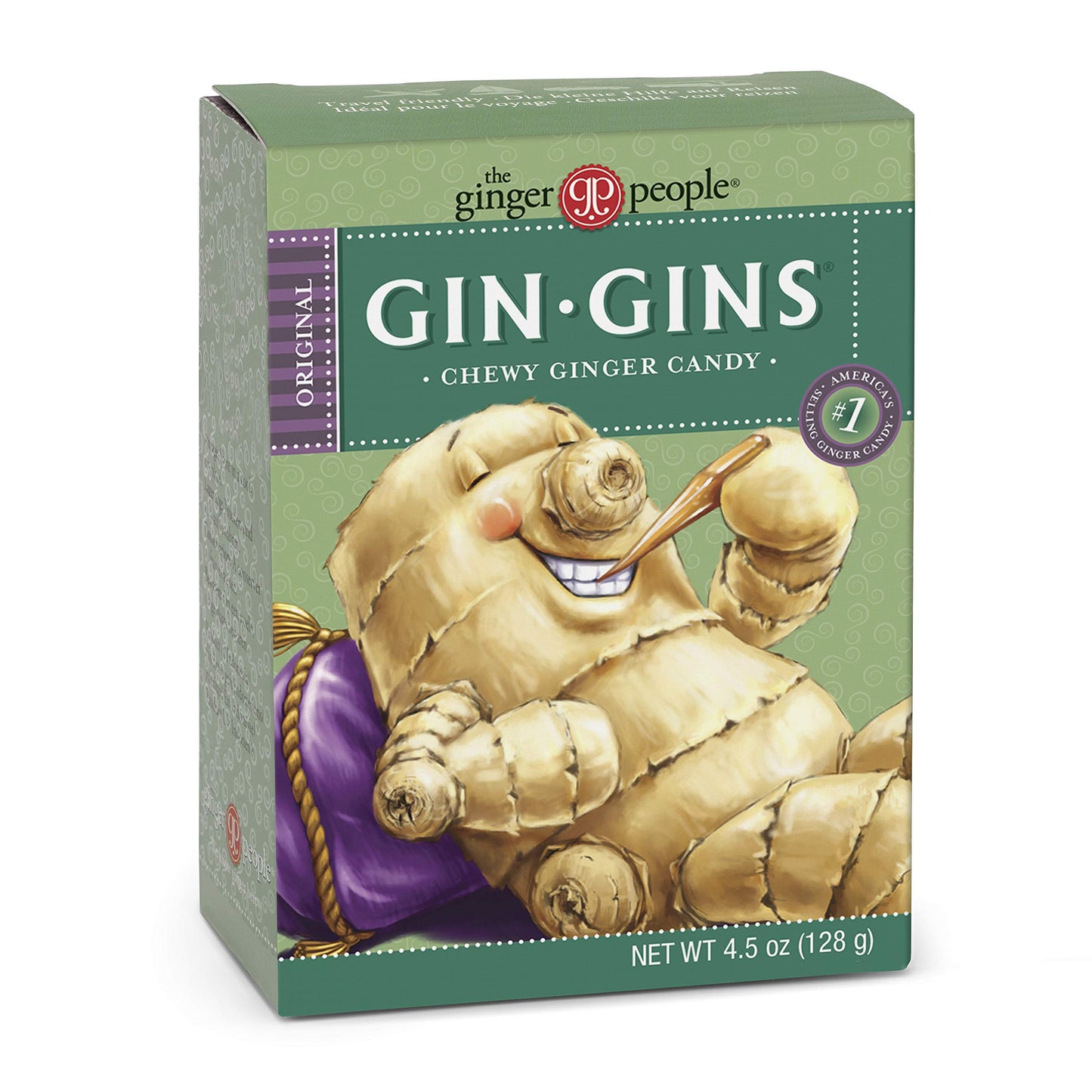 The Ginger People GIN GINS Chewy Ginger Candy - Original Flavor, 4.5oz (Pack of 12)