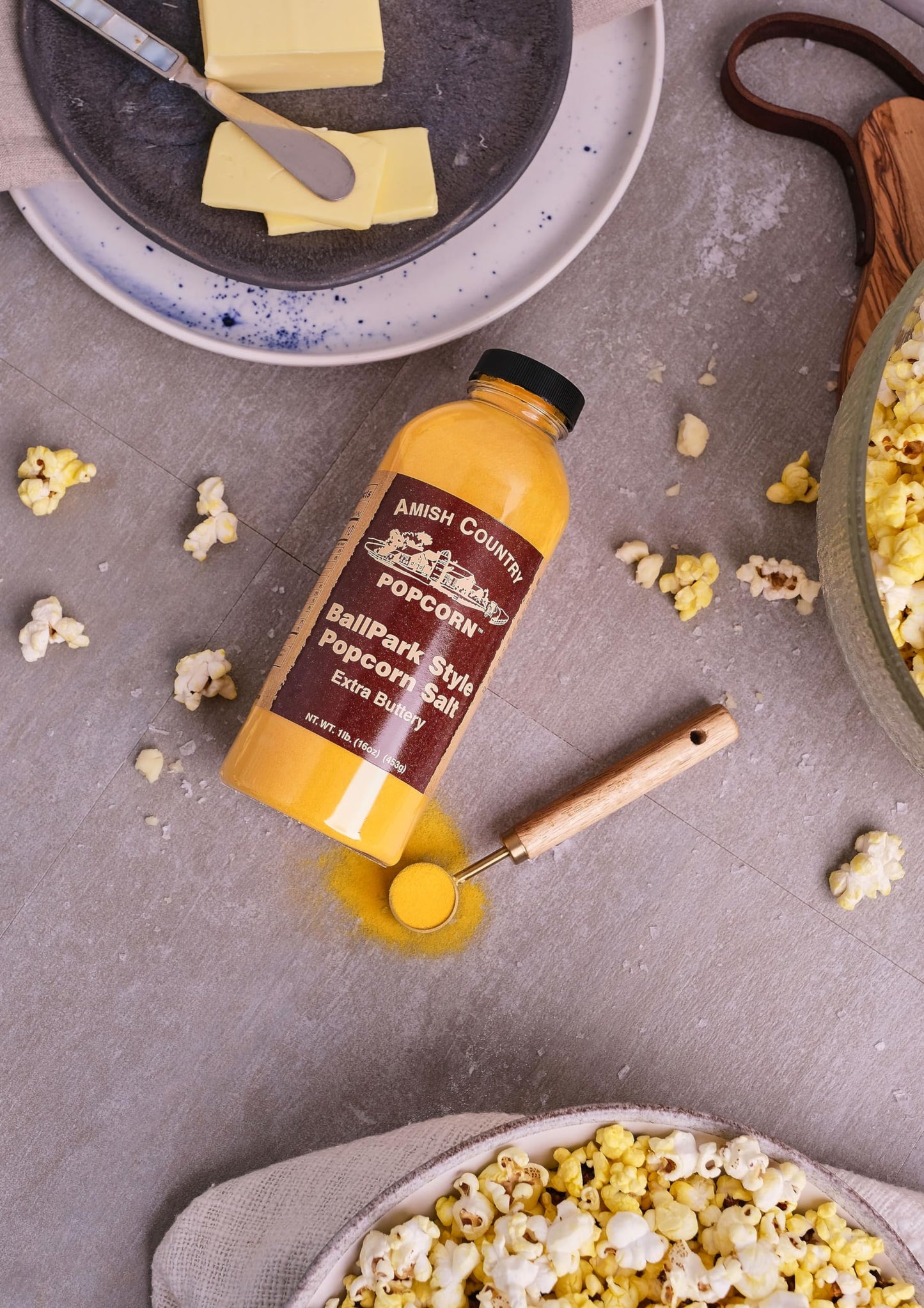 Amish Country Popcorn | Ballpark Buttersalt Popcorn Salt - 16 Oz Bottle