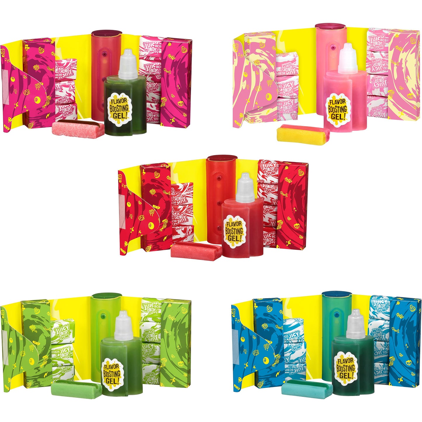 Juicy Drop Holiday Bulk Gum With Sour Candy Gel - 8 Ct, Pack Of 16 Sweet And Sour Fun Candy Gum In Assorted Fruity Flavors - Sour Gum For Stocking Stuffers, Party Favors, Holiday Gifts For Kids