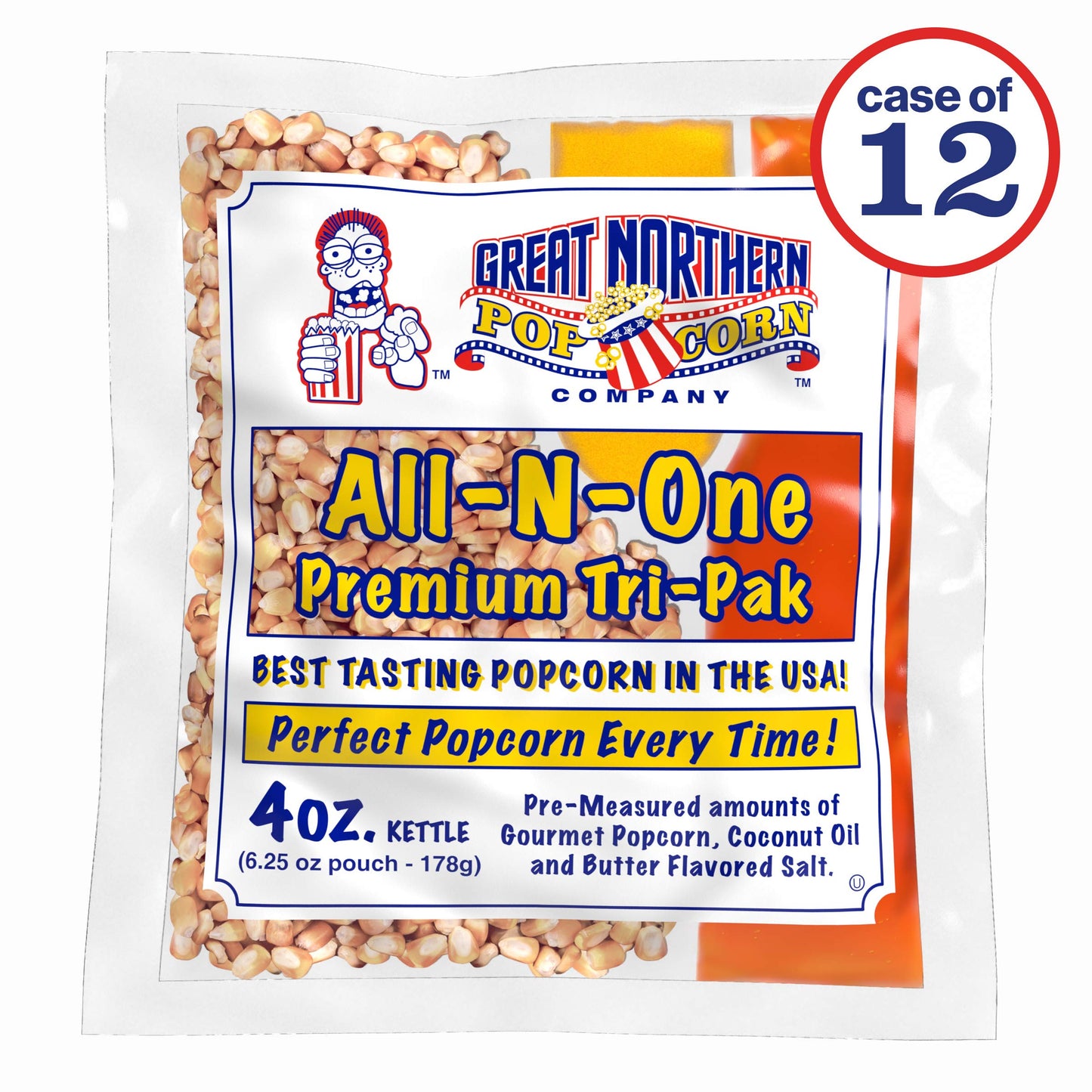 Great Northern Popcorn 12-Count Gourmet Popcorn Kernels Pack - Premeasured 4-Ounce Pack of 12, Model 4066 GNP 4 12 Pack