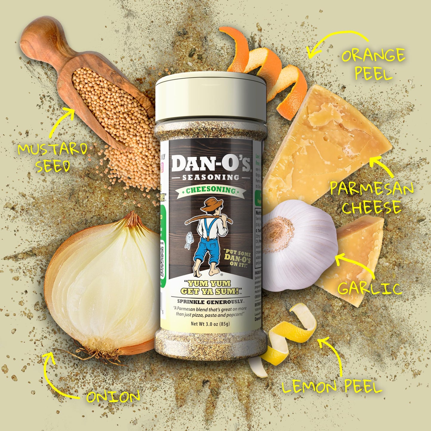 Dan-Os Seasoning Cheesoning | Small Bottle | 2.6 oz | Pack of 1 | Flavor Enhancer