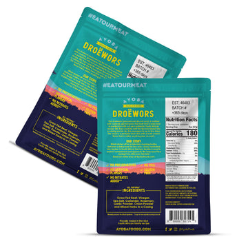 Ayoba Garlic Droewors Grass Fed Beef Paleo Sticks (4 Ounce, Pack Of 1) Keto Friendly, Air-Dried Grass Fed Beef Snack - Gluten Fr