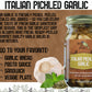 Green Jay Gourmet Pickled Garlic Cloves in a Jar - Italian Pickled Garlic - Fresh Garlic Bulbs for Cooking - Simple, Natural Ing
