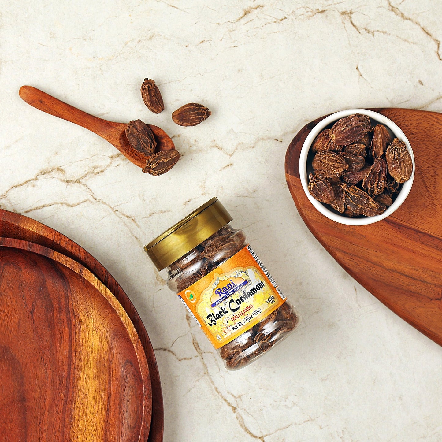 Rani Black Cardamom Pods Whole Indian Spice - 1.75oz (50g) PET Jar, All Natural, Vegan, Gluten Friendly, NON-GMO