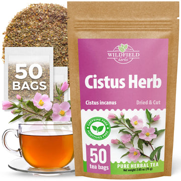50 Bags Cistus Tea Cistus Incanus Tea Herbal (C  stus L.) - 50 Count 1.5g Herb Bags