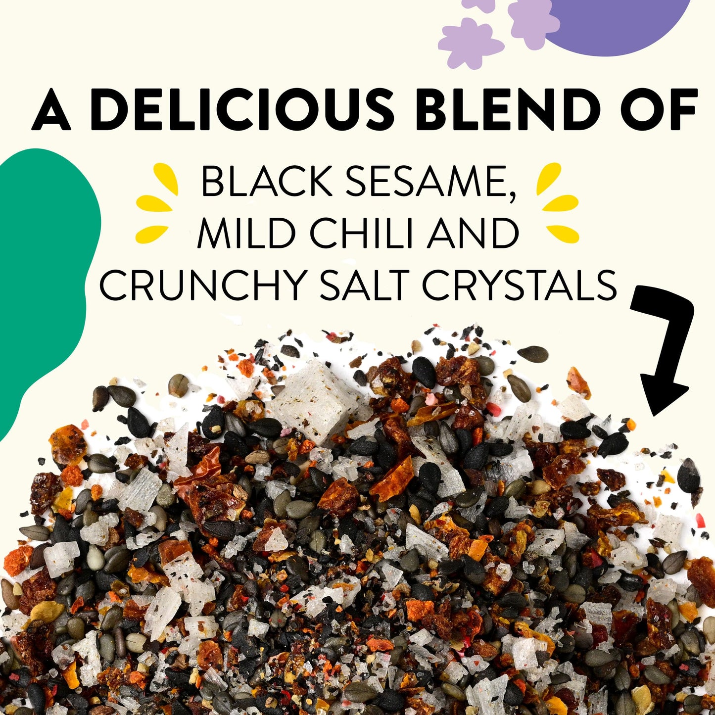 Just Spices Avocado Topping, 2.11 OZ - Spice Mix for Avocado, Salads & Bowls with Black Sesame, Tomato & Chili