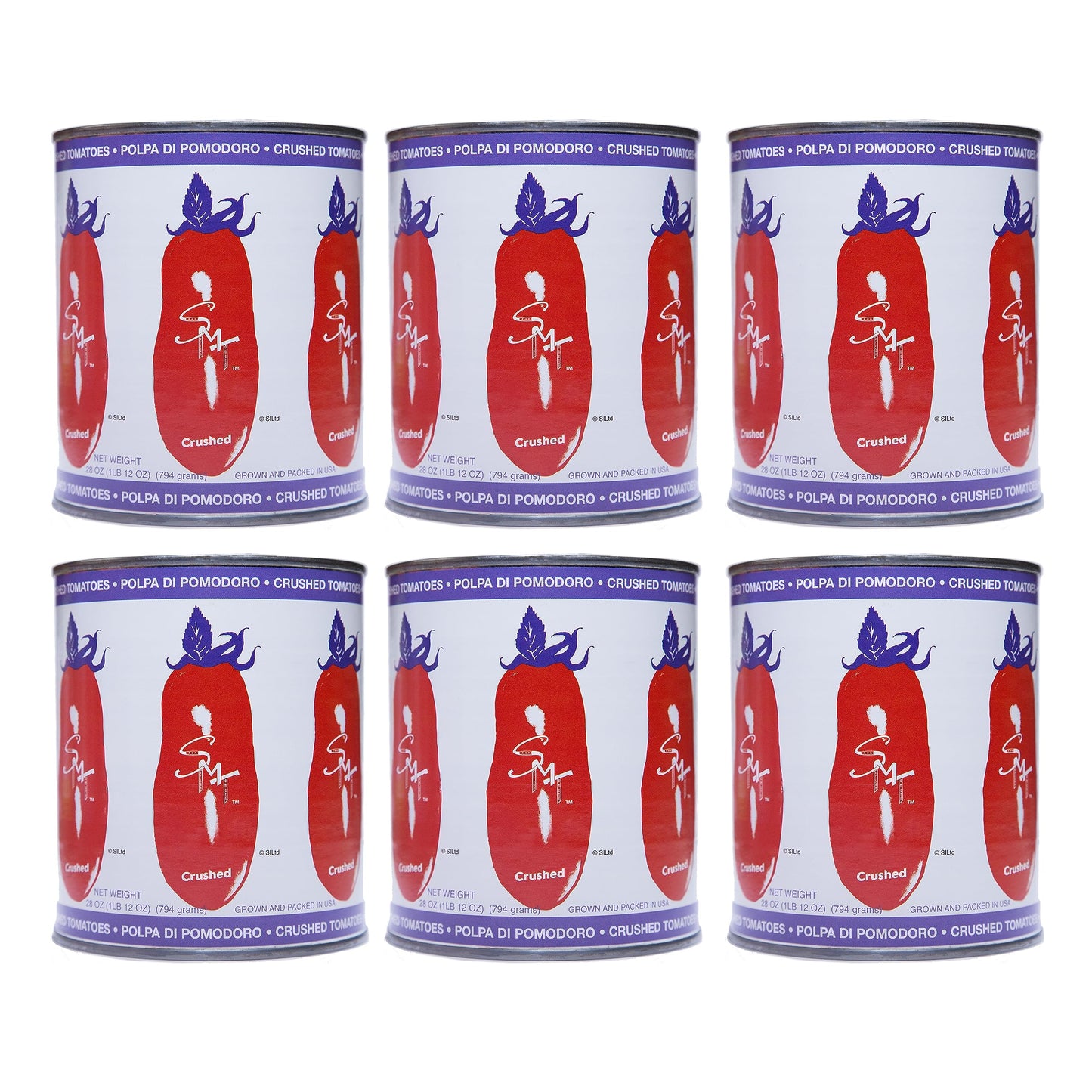 Smt San Merican Crushed Canned Tomatoes - 28 Ounce (Pack Of 6) - Usa Grown
