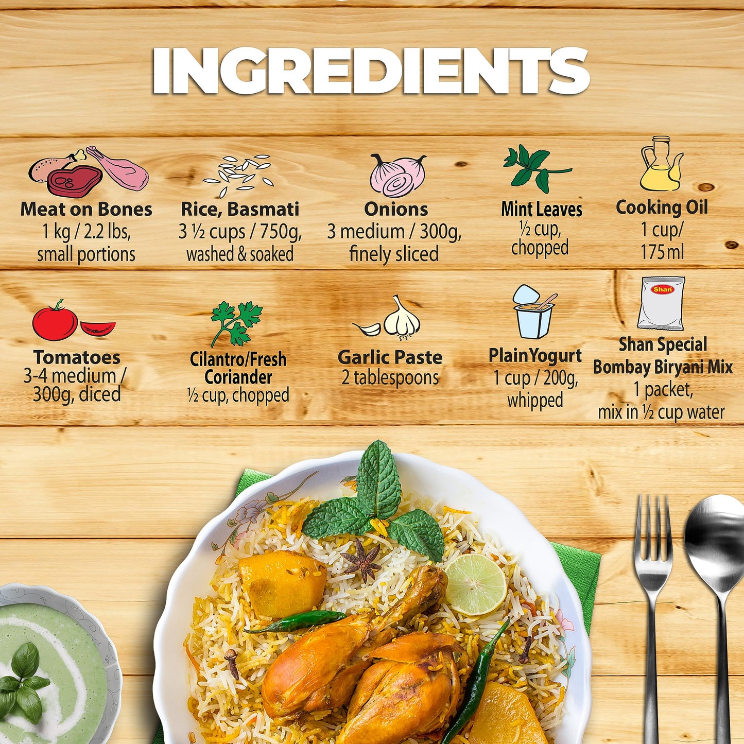 Shan - Biryani Masala Seasoning Mix (50g) - Spice Packets for Spicy Meat Layered Pilaf (Pack of 6)