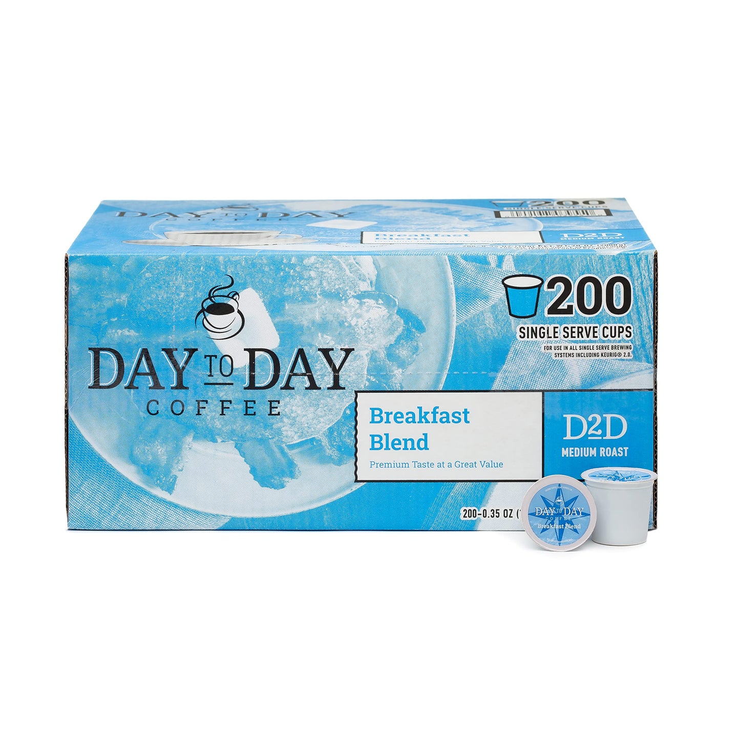 Day To Day Coffee Breakfast Blend Medium Roast K-Cup Pods 200 Count
