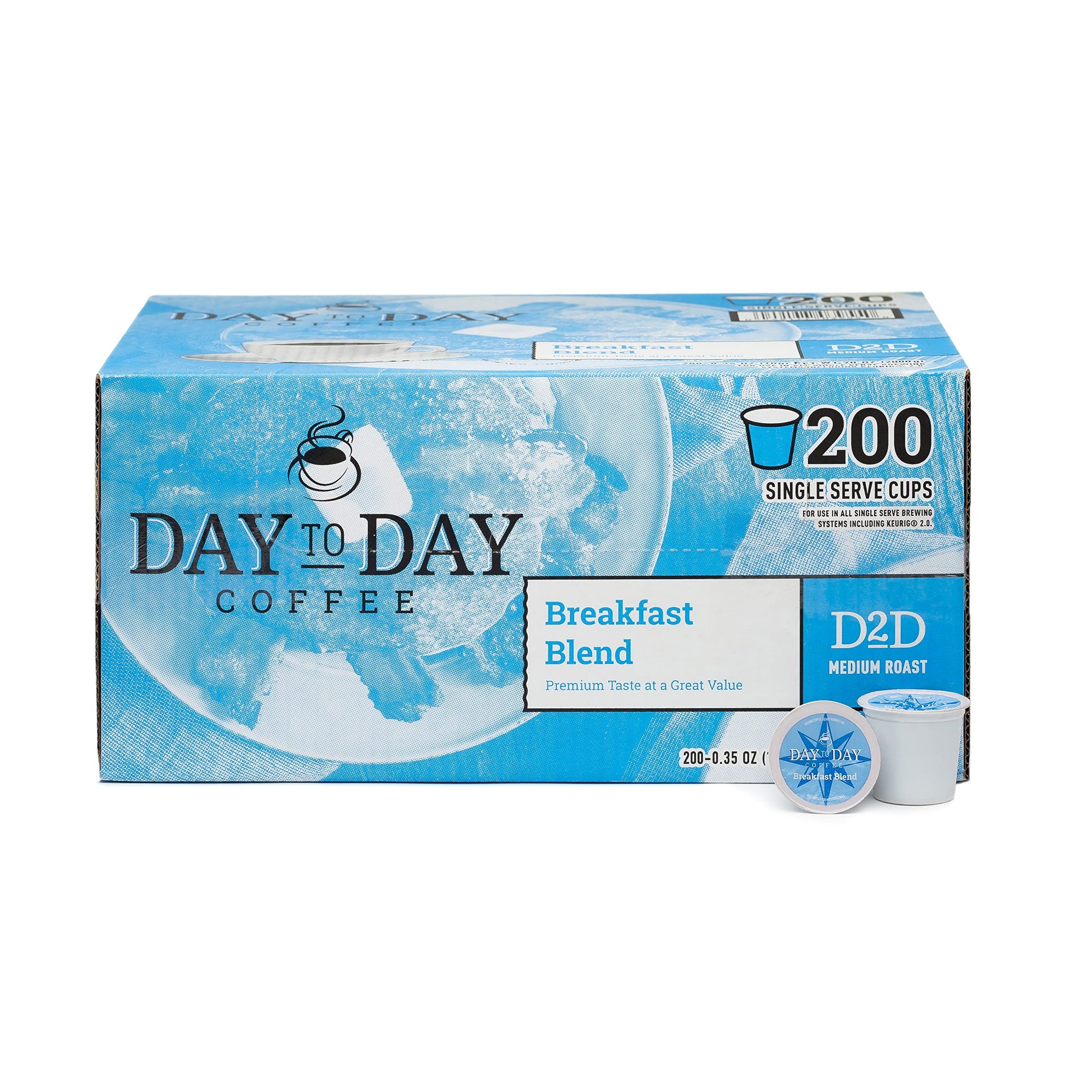 Day To Day Coffee Breakfast Blend Medium Roast K-Cup Pods 200 Count